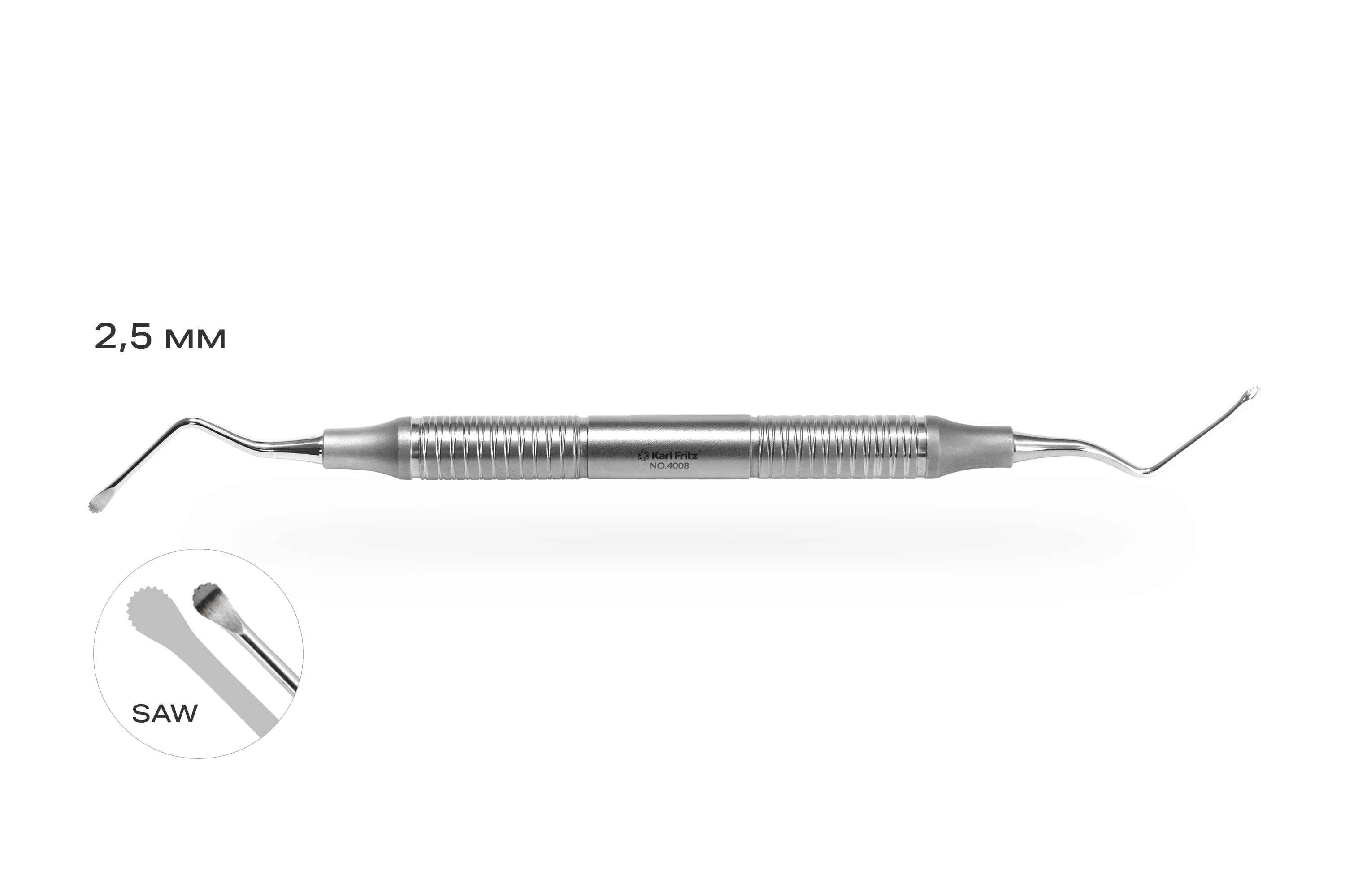 Кюретажная ложка Lucas 86 SAW с зубцами, 2.5/2.5 мм